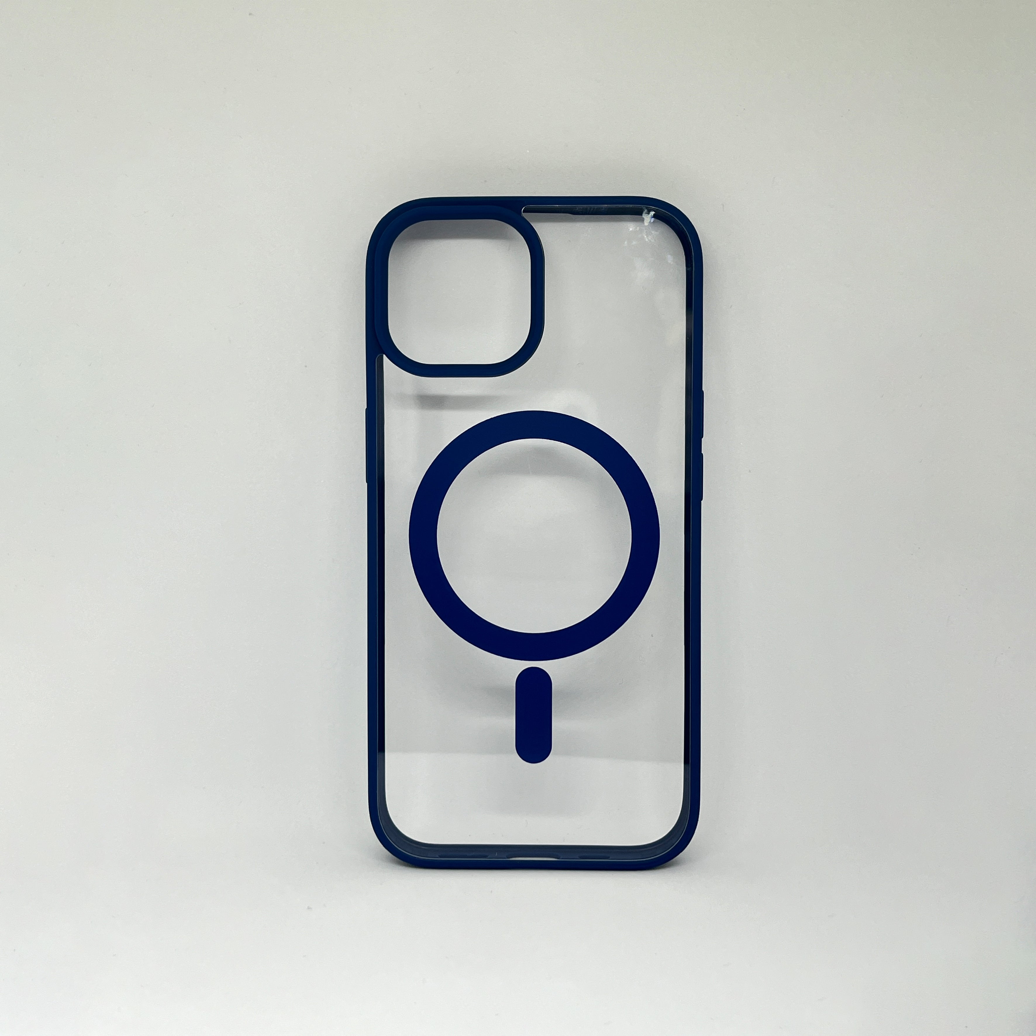 Mag-Safe Wireless Magnetic Charging - Transparent  Dark Blue Border