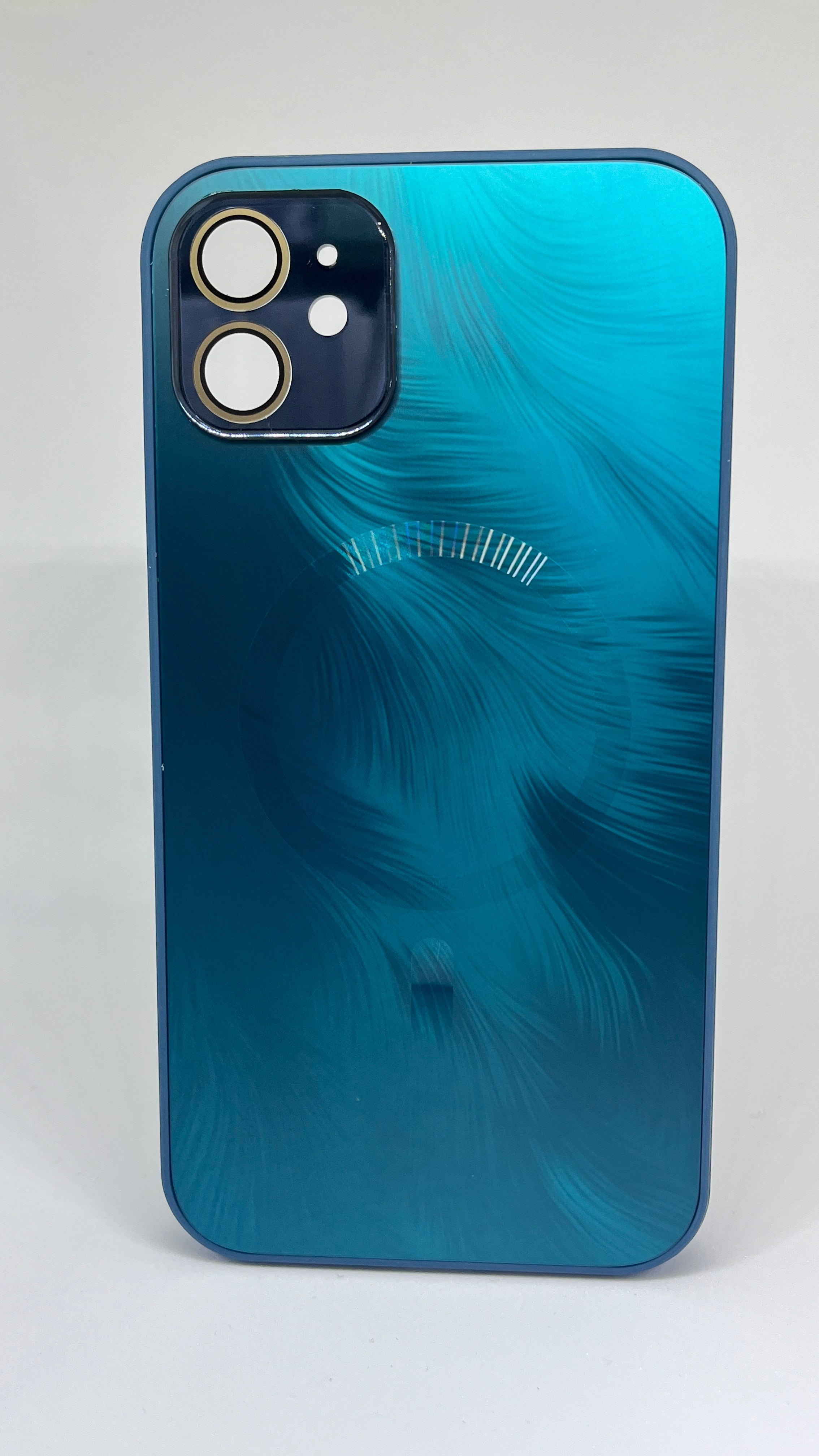 Mag-safe Feather Glass Case Sky Blue