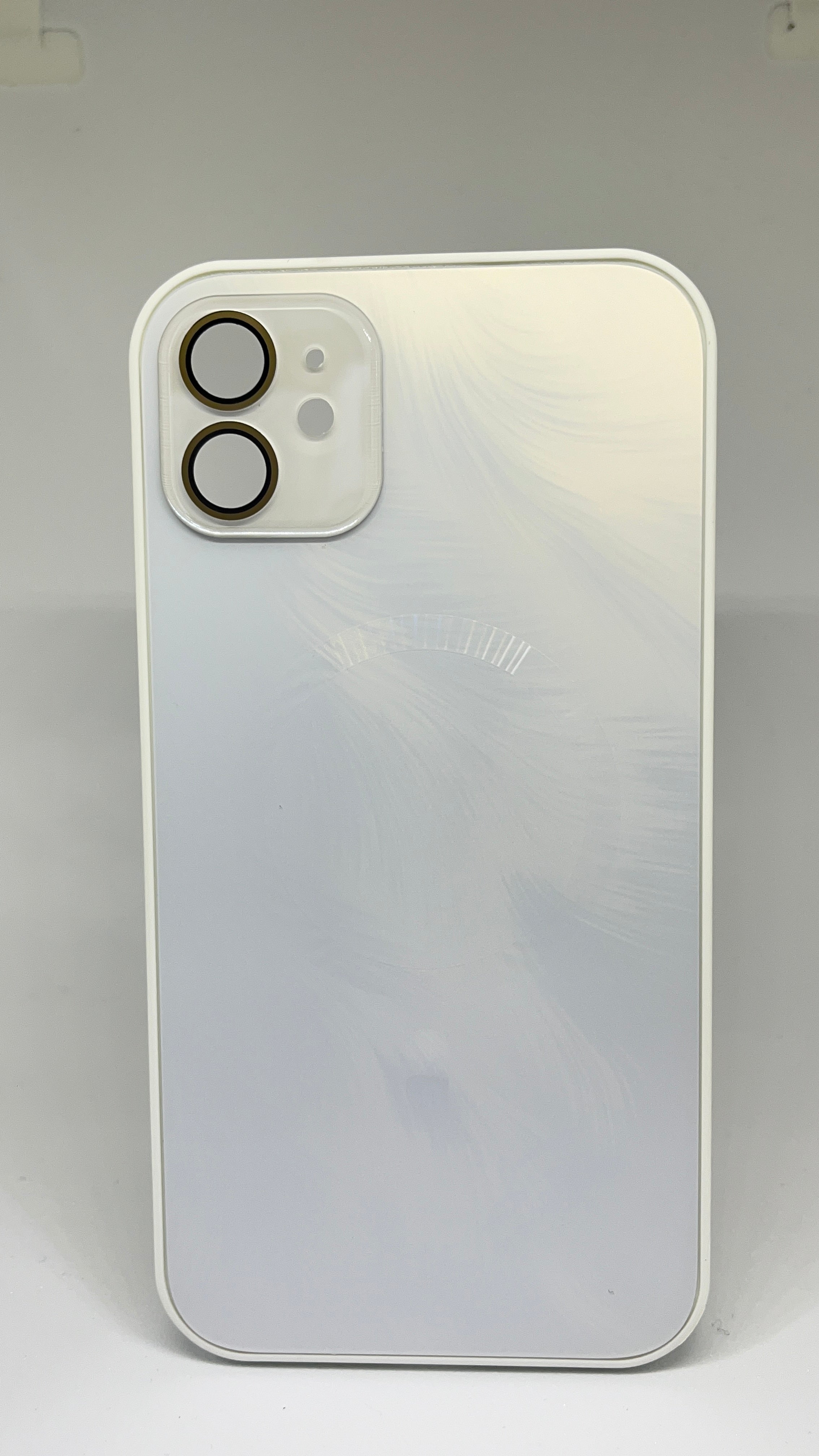 Mag-safe Feather Glass Case White shade