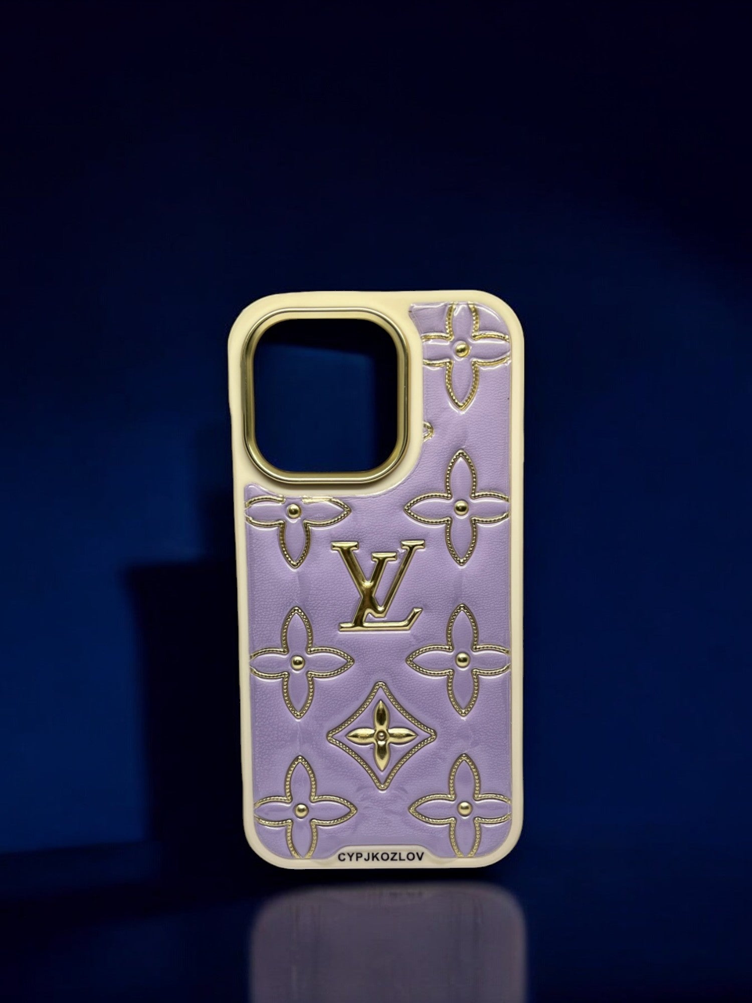 Louis Vuitton iPhone Case Stamped Letters Design - Purple