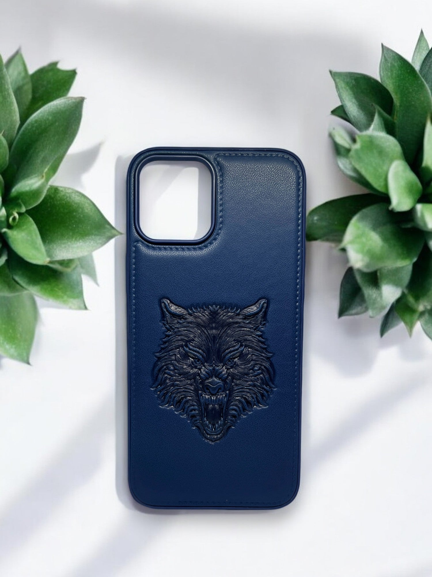 Amazing Animal Face Embossed Back Cover - Blue