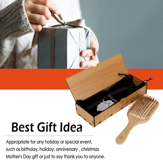 Natural Wooden Bamboo Hair Brush for Gentle Care
