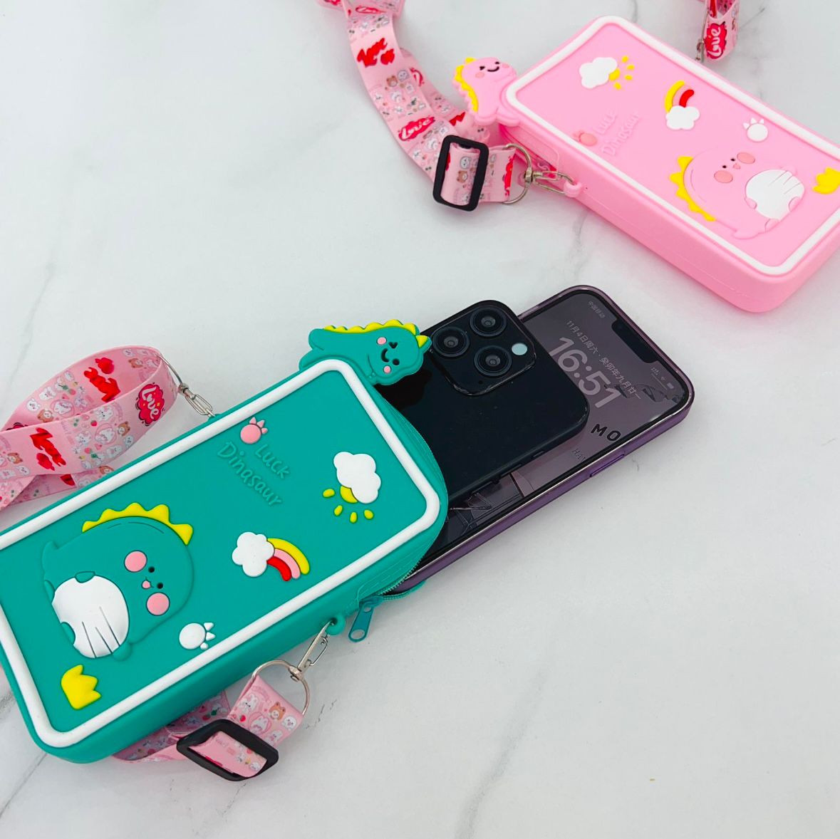 Cartoon Silicone Mini Purse - Mobile & Card Holder